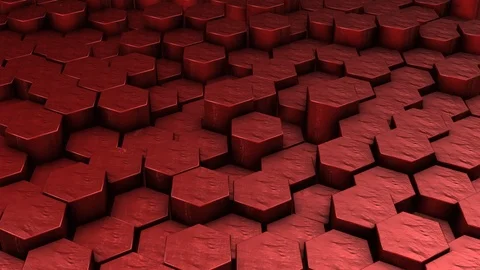Red hexagon geometric background in motion Video stock 124744044