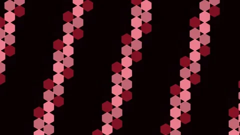 Red Hexagon Grid Chase Pattern Row Hex Background Loop Stock Footage 342609231