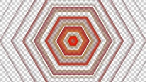 Red hexagon tunnel with alpha  Stock Footage 45954128