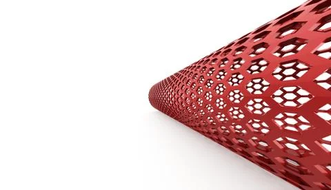 Red hexagonal abstract mesh rendered Stock Illustration