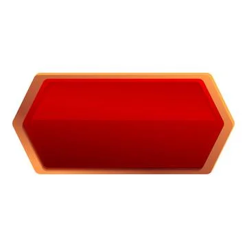 Red hexagonal button with golden border creating elegant contrast Stockillustratie