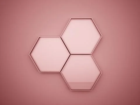 Red hexagonal cells on red background Stock Illustration
