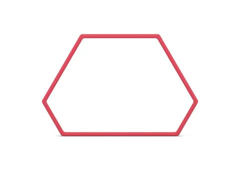 Red hexagonal decorative frame 3d design element front view realistic vector  Illustrazione stock