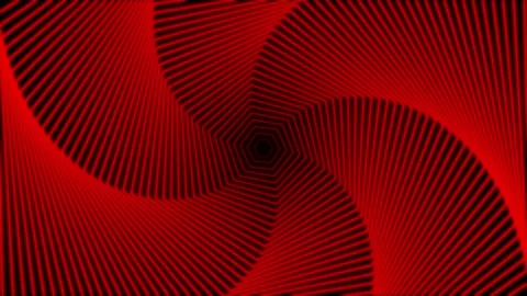 Red hexagonal element rotating in spiral pattern background Stock Footage 199380781