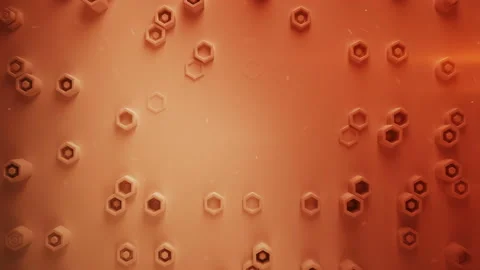 Red hexagonal geometric background seamless loop 3D render 4k UHD 3840x2160 Stock Footage 99877392