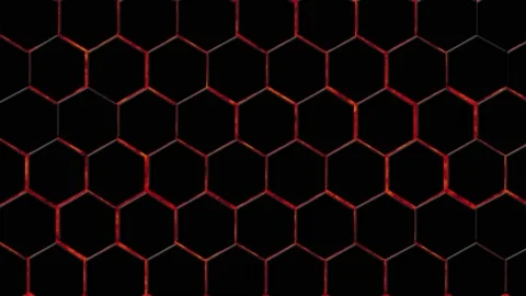 Red hexagonal honeycomb background. Seamless loop 3D render animation Video stock 236630615