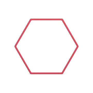 Red hexagonal honeycomb boundary frame glossy geometric 3d design realistic.. Stock Illustration