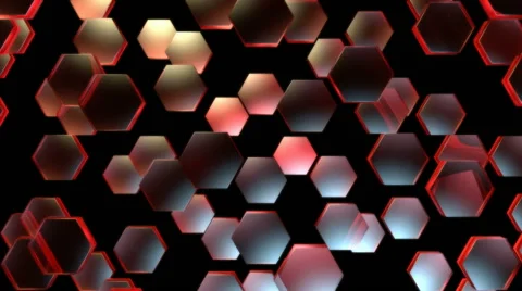 Red hexagonal pieces Stock Footage 46733840