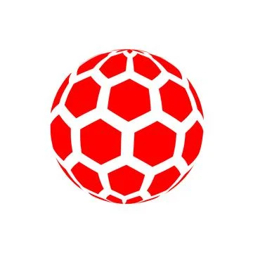 Red hexagons 3d globe vector illustration 스톡 일러스트