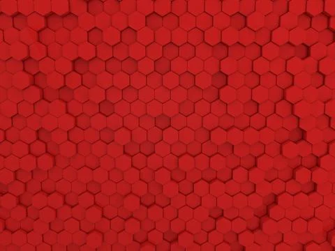 Red hexagons abstract background. Stock Illustration