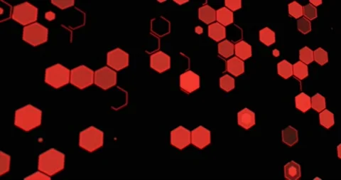 Red hexagons flashing Stock Footage 231882575