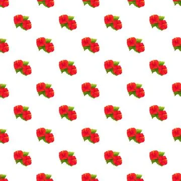 Red hibiscus repeating pattern creating floral background イラスト素材