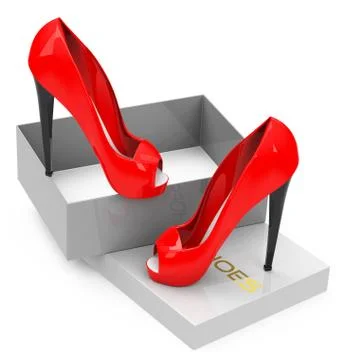 The red high heels Stock Illustration