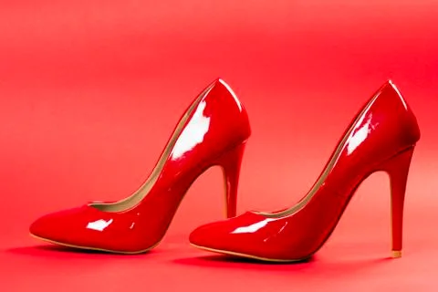 Red high heels Stock Photos