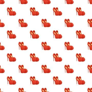 Red high heels repeating pattern background Illustrazione stock