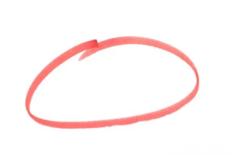 Red highlighter circle on white background Stock Photos