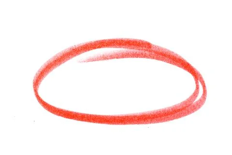 Red highlighter circle on white background Stock Photos