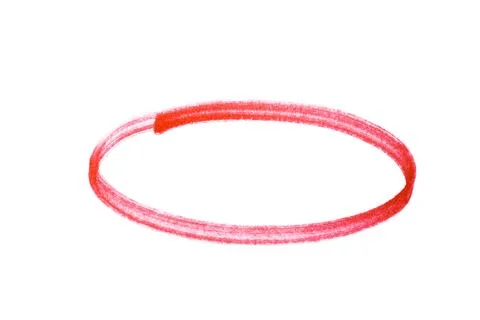 Red highlighter circle on white background Stock Photos