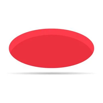 Red hole design icon with shadow, circle web flat object, golf deep  sign vec Stock Illustration