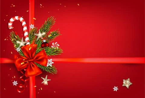 Red holiday decorations Stock Illustration