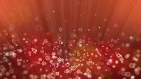 Red Holiday Rays with Glittering Star and Snowflakes Video stock 81525921