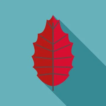 Red holly leaf flat design icon over blue background Stock Illustration