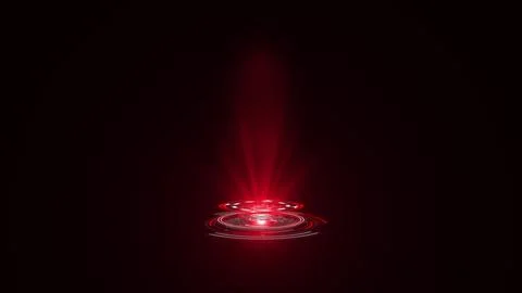 Red Hologram rounded HUD design animation. Digital technology concept in red Stock-Illustration