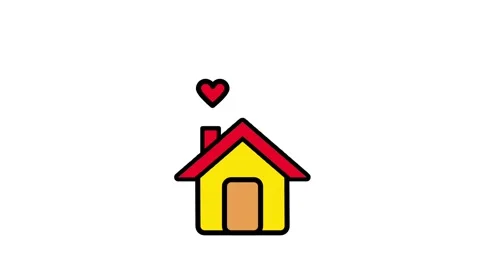 Red Home Icon Stock Footage 335642040