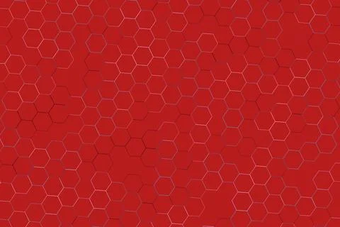 Red honeycomb pattern background with hexagon shapes Stock Illustration