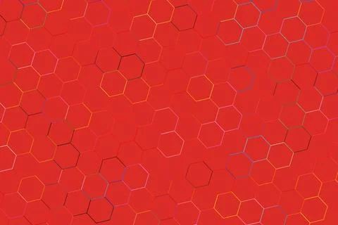 Red honeycomb pattern background with hexagonal shapes Stock Photos