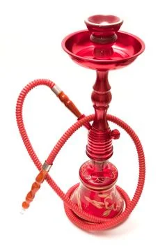 Red hookah isolated on white background Stock Photos