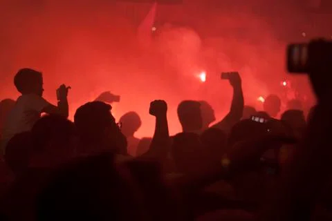 Red hooligans. Foto stock