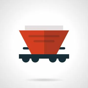 Red hopper wagon flat vector icon Stock Illustration