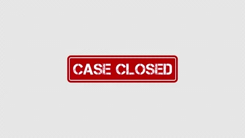 Red horizontal case closed stamp appears inside a long rectangular border Stock Footage 339253761