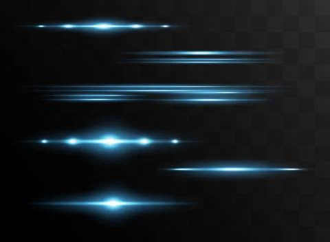 Red horizontal lens flares pack. Laser beams, 库存插图