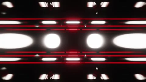 Red horizontal neon lines with white light VJ seamless loop backgound tunnel Stock Footage 340320199