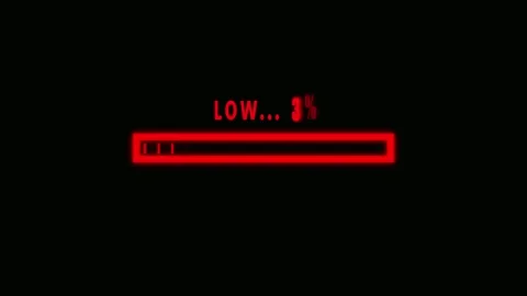 Red Horizontal Progress Bar Indicating Low 100% Percent Battery or Data on .. Stock Footage 321451429