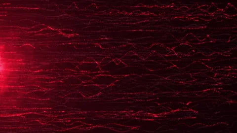 Red horizontal wavy neon beams Abstract program code moving in a cyberspace Видео 264304827