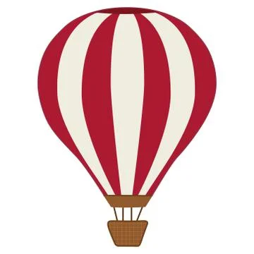 Red Hot Air Balloon Vector on Isolated White Background Stock Illustration
