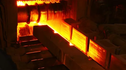 The red-hot billet Stock Footage 55319346