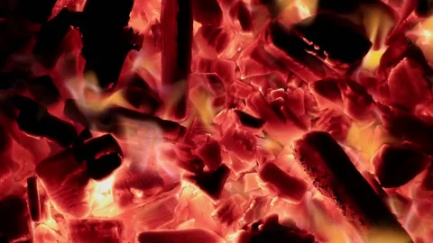 Red hot burning coals Stock Footage 168482139