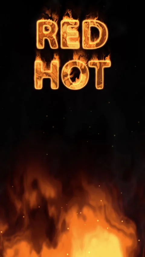 Red Hot Burning Text Animation with Ground Fire and Smoke Stock Footage 340758722
