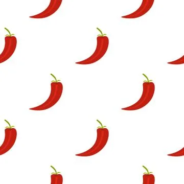 Red hot chili pepper pattern flat Stock Illustration