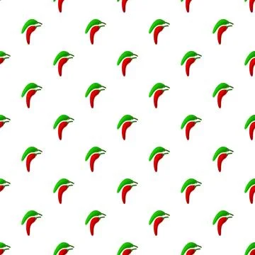 Red hot chili pepper pattern on white background Stock Illustration