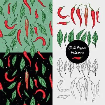 Red hot chili peppers pattern Stock Illustration