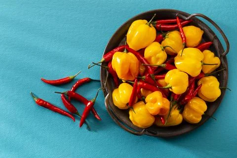 Red hot chili peppers pattern texture background. 写真素材