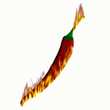 Red hot chilli on fire Stock Illustration