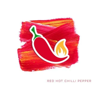 Red hot chilli pepper label Stock-Illustration