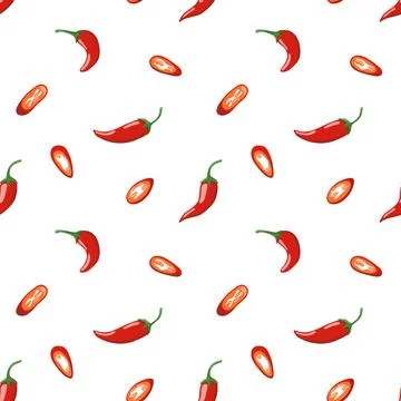 Red hot chilli pepper pattern Illustrazione stock