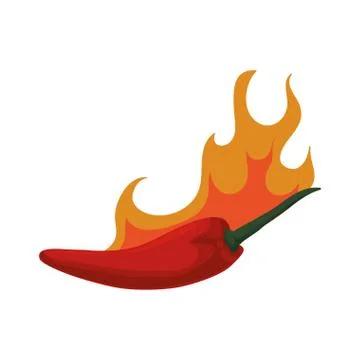 Red hot chilli pepper slice vegetable Stock Illustration